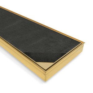Tile Insert Rectangle Floor Waste Brushed Gold 800*100*21